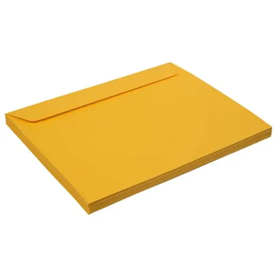 JAM Paper 9" x 12" Booklet Premium Envelopes, 25ct. Sunflower Yellow {6}