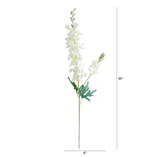 33" White Delphinium Flower Stems, 3ct. {8}