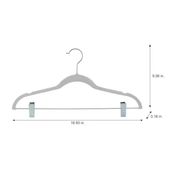 Laura Ashley Velvet Hangers with Clips, 12ct. White {6}