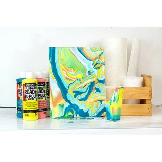 DecoArt&reg; Fluid Art Ready-to-Pour Acrylic&trade; Paint, 8oz. Jet Black {9}