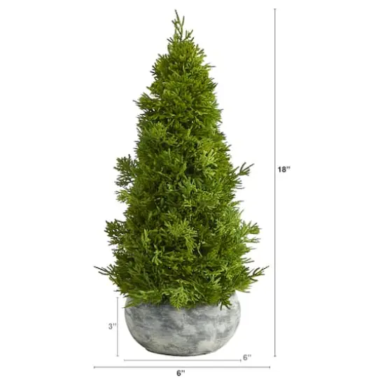 18" Unlit Cypress Cone Artificial Christmas Tree in Decorative Planter {3}