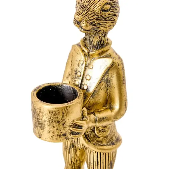 American Art Decor The Fox and Rabbit Gold Resin Tabletop Bar Decor - 8" x 2.25" x 2.25", 8.75" x 2" x 2.25" {6}