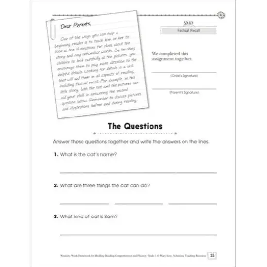 Scholastic Teaching Resources Week-by-Week Homework for Building, Grade 1 {4}