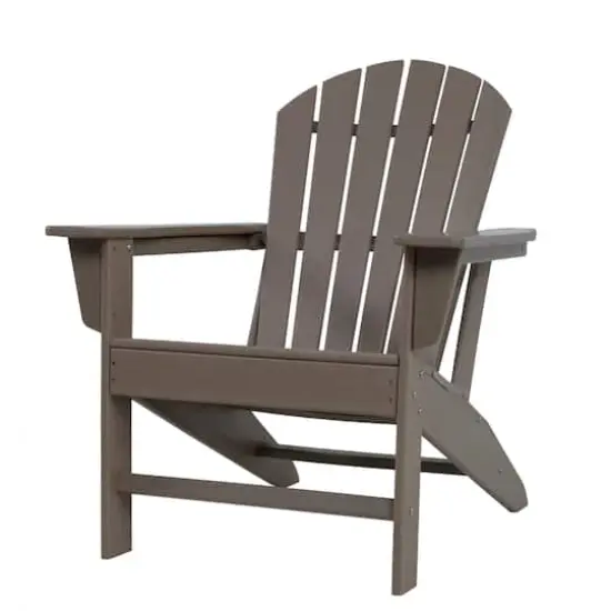 38" Brown Resin Indoor Outdoor Adirondack Chair {3}
