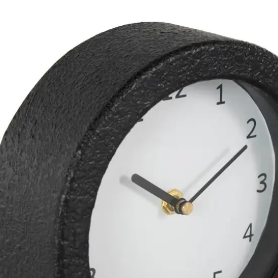 8.75" Textured Decorative Clock with Gold Accents Set {9}