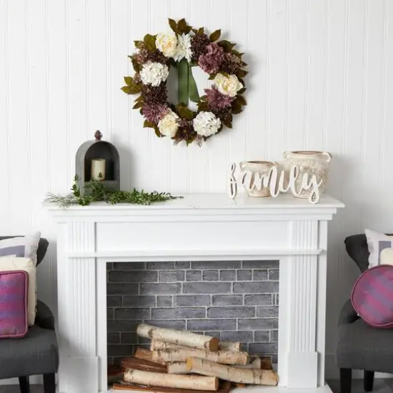 24" Peony, Dahlia & Hydrangea Wreath {4}