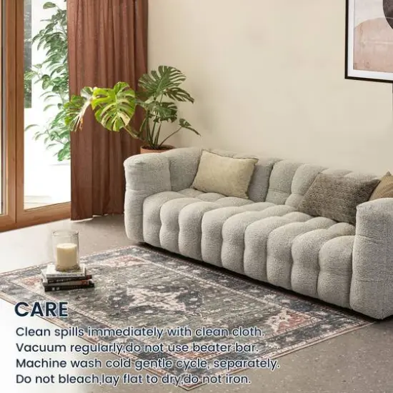 Glitzhome&reg; 5ft. x 8ft. Green & Tan Oriental Area Rug {8}