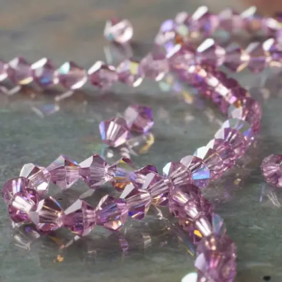 Preciosa Glass Crystal Bicone Beads, 4mm by Bead Landing&trade; Light Amethyst AB {3}