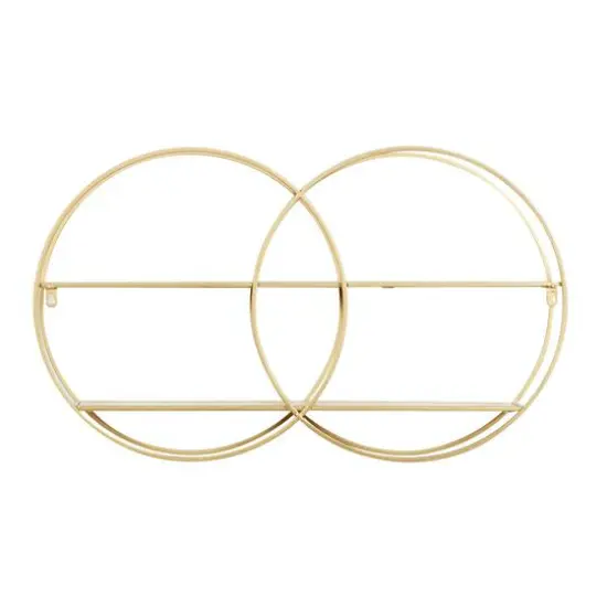 CosmoLiving by Cosmopolitan Gold Metal Contemporary Wall Shelf, 18" x 30" x 6" {6}