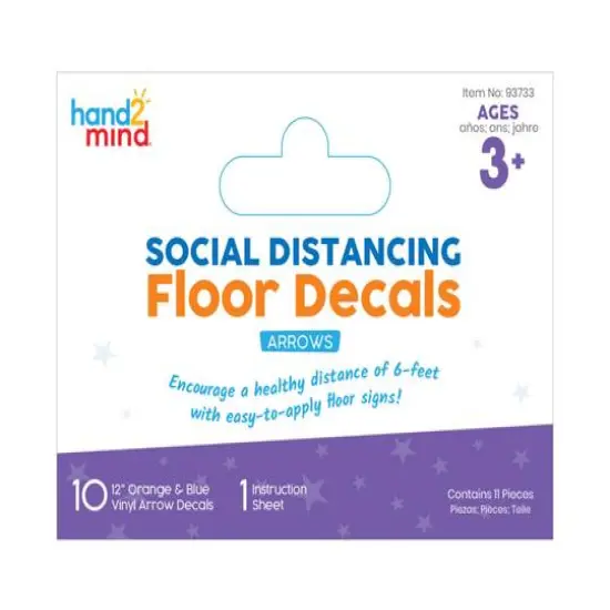 Hand2mind&reg; Social Distance Arrows Floor Decals, 10ct. {1}