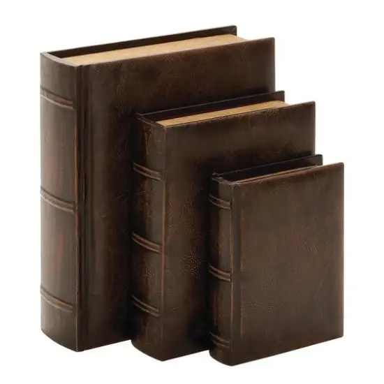 Brown Wood Traditional Book Box Set {9}