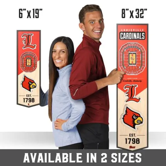 NCAA 6" x 19" StadiumView 3D Banner Louisville Cardinals {9}