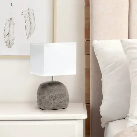 Simple Designs 12.5" Bedrock Ceramic Table Lamp {6}