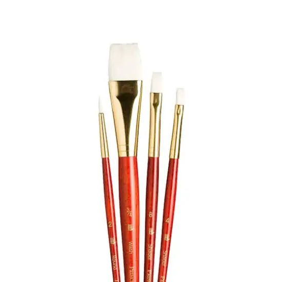 Princeton&trade; RealValue&trade; Golden Taklon Brush 4 Piece Set {1}