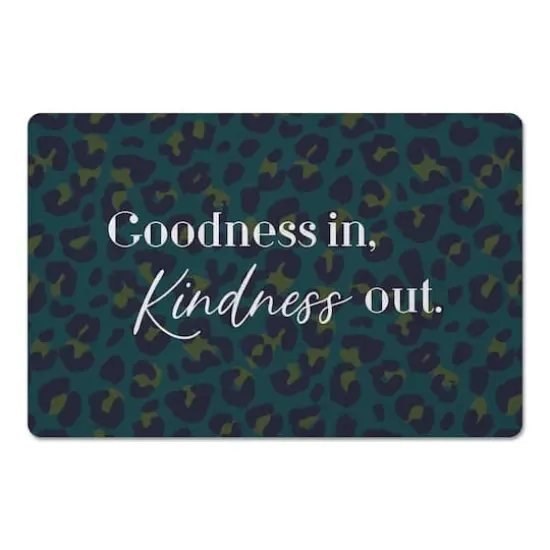 Goodness In Kindness Out Leopard Floor Mat Blue {1}
