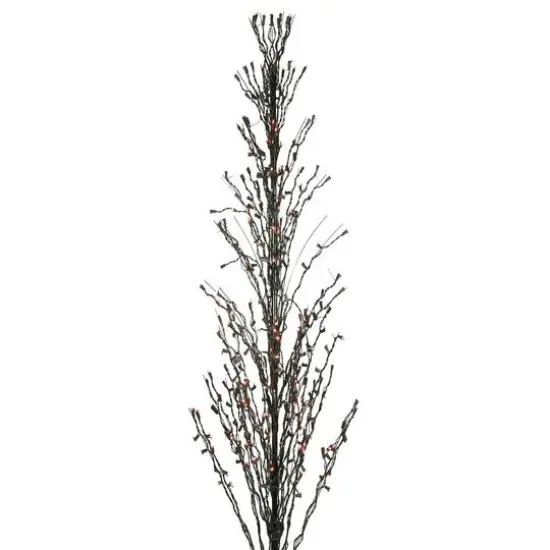 9ft. Orange LED Lighted Halloween Cascade Twig Tree {4}