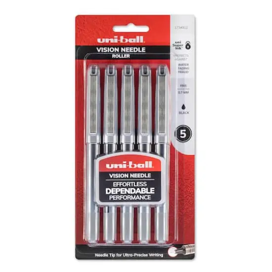 Uni-Ball&reg; Vision Needle 5 Black 0.7mm Pen Set {1}