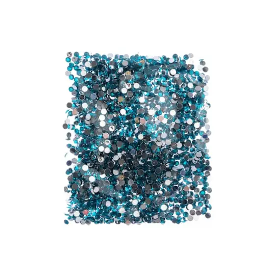 John Bead Acrylic Round Flat Back Rhinestones, 4mm Turquoise {4}