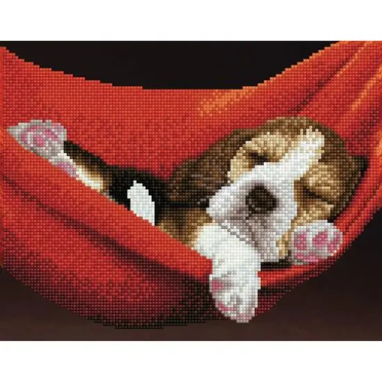 Diamond Art Moderate Dog in Hammock {1}