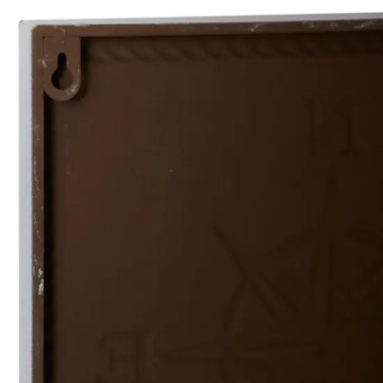 Set of 4 White Metal Coastal Wall Decor, 12" x 12" {7}