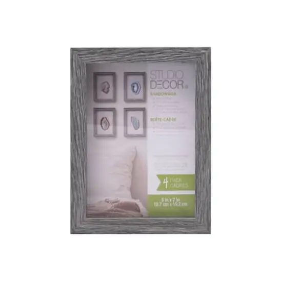 4 Pack5" x 7" Gray Shadow Boxes by Studio D&eacute;cor&reg; {1}