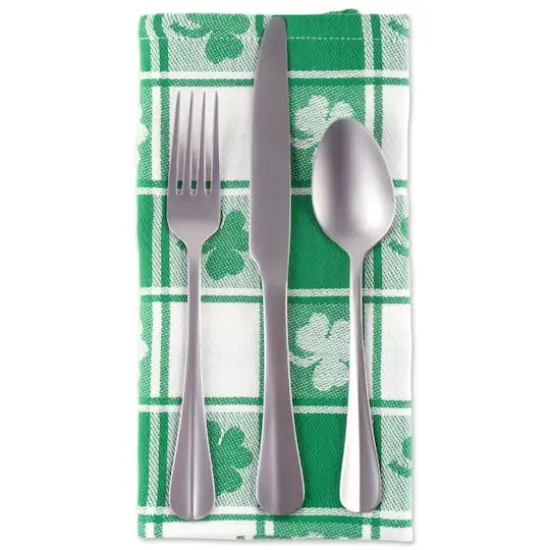 DII&reg; Shamrock Woven Check Napkins, 6ct. {5}