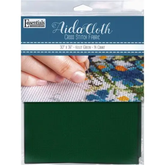 Essentials by Leisure Arts 14 Count Aida Cloth, 30" x 36" Kelly Green {1}