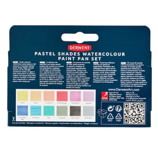 Derwent Pastel Shades Watercolor Paint Pan Set {10}