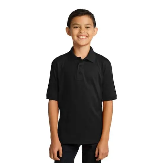 Port & Company&reg; Youth Core Blend Jersey Knit Polo Jet Black {4}