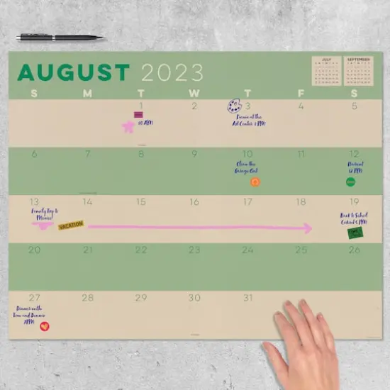 TF Publishing 2023 - 2024 Kraft Large Desk Pad Monthly Blotter Calendar {3}