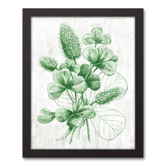 Clover Graphic Botanical Black Framed Canvas {1}