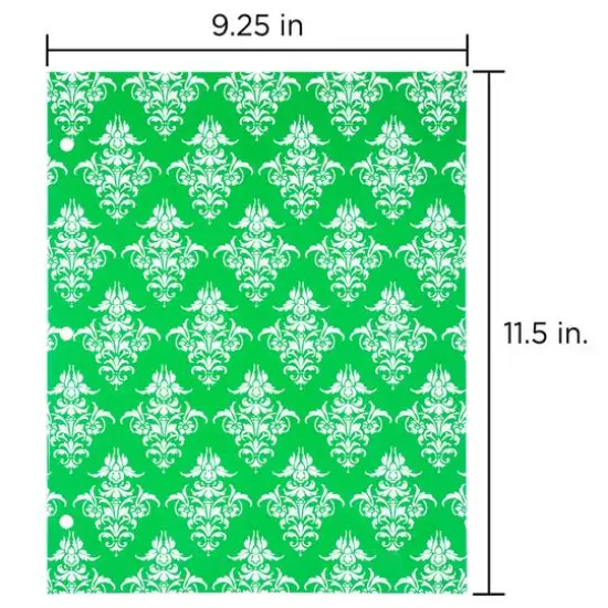 JAM Paper Damask Glossy Laminated Two Pocket 3 Hole Punch School Folders, 6ct. {6}