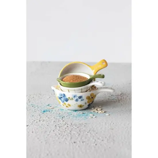 Hello Honey&reg; Hand-Painted Stoneware Measuring Cup Set {3}