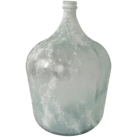 22" Frosted Clear Spanish Bottle Recycled Glass Vase {4}