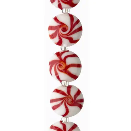 Candy Cane Glass Beads, 16mm by Bead Landing&trade; {1}
