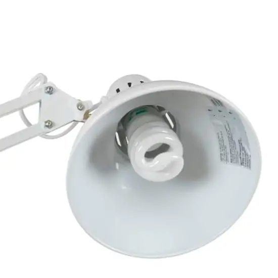 Studio Designs White Metal Swing Arm Clamp Lamp {5}