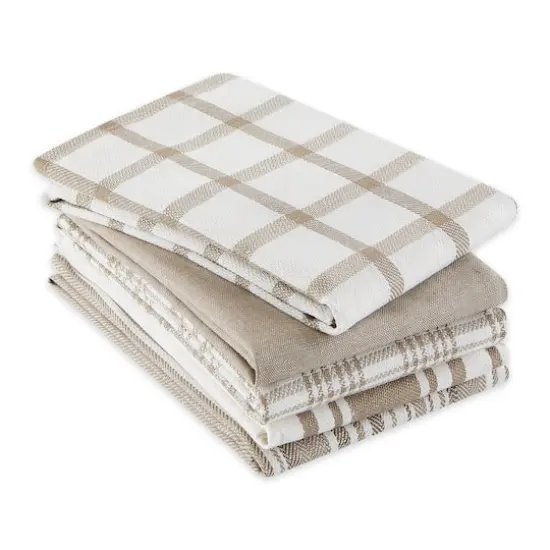 DII&reg; Assorted Brown Woven Dishtowel (Set of 5) {3}