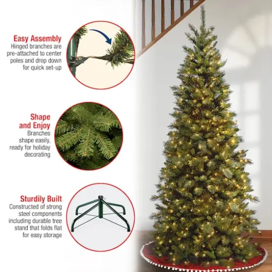 6.5ft. Pre-Lit Tiffany Fir Slim Tree, Clear Lights {7}