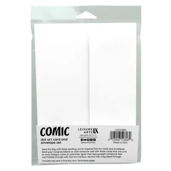 Leisure Art&reg; Dot Art 24-Piece Comic Card and Envelope Set {3}