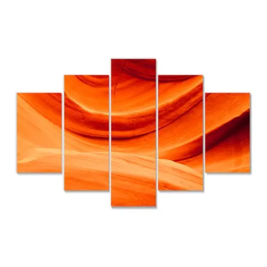 Designart - Antelope Canyon Orange Wall - Orange - Landscape Photography Canvas Print {1}
