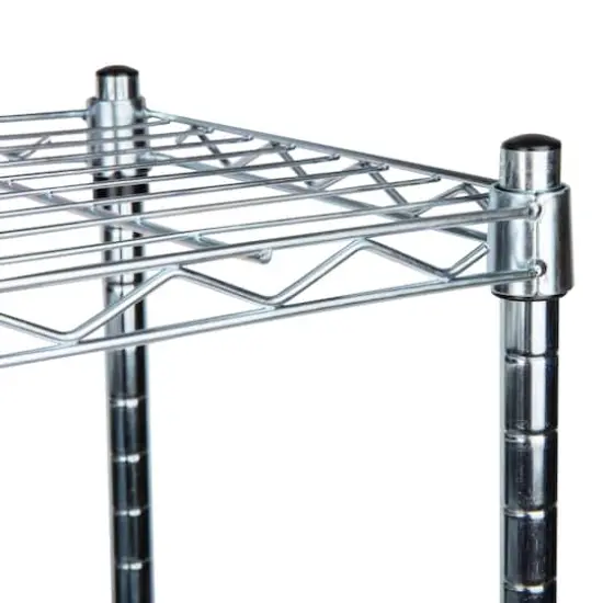 Mind Reader Alloy Collection Silver Adjustable 4-Tier Industrial Metal Storage Shelf {5}