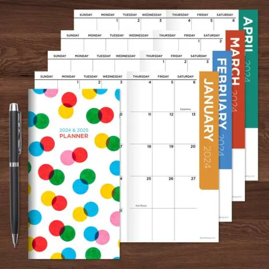 TF Publishing 2024-2025 Vivid Dots Small Monthly Pocket Planner {5}