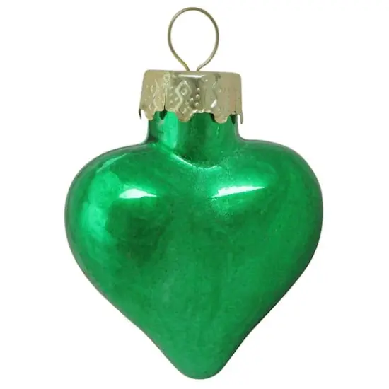 Whitehurst 56ct. 2" Shiny Green Glass Heart Ornaments {1}
