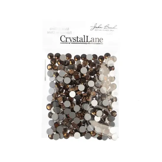 John Bead Crystal Lane SS30 Glass Round Flatback Rhinestones, 288ct. Smoked Topaz {4}