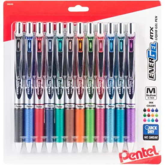 Pentel&reg; EnerGel RTX 0.7mm Assorted Ink Colors Retractable Liquid Gel Pen Set {1}
