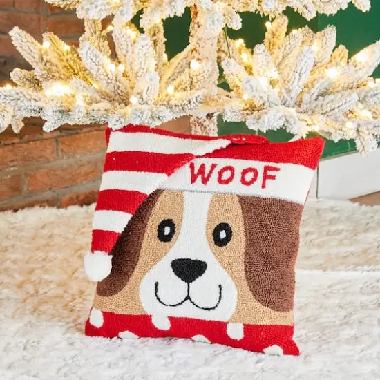 Glitzhome&reg; Hooked 3D Woof Throw Pillow {3}