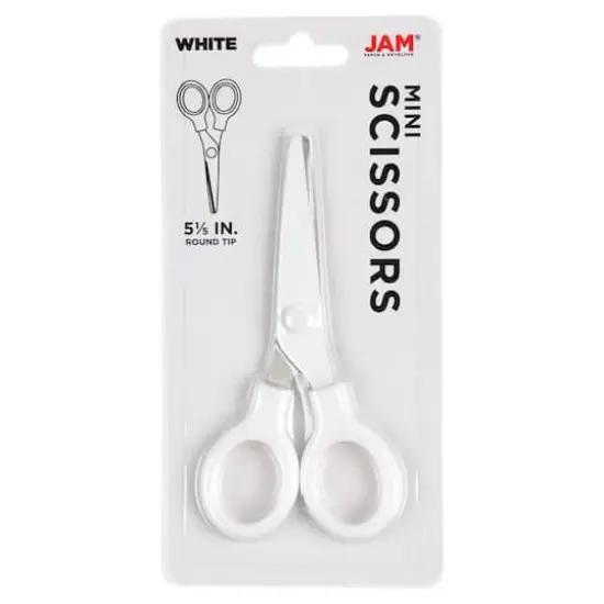 JAM Paper 5" Multi-Purpose Mini Scissors White {9}