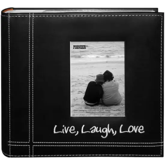Pioneer&reg; Live, Laugh & Love Embroidered Stitched Leatherette Album, 9" x 9" {3}