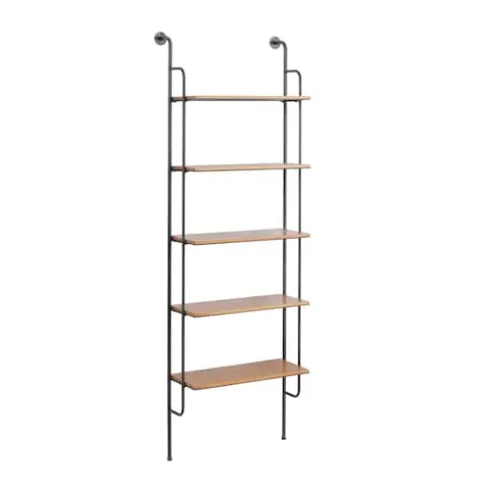 Brown Iron Industrial Wall Shelf, 71" x 23" x 12" {1}