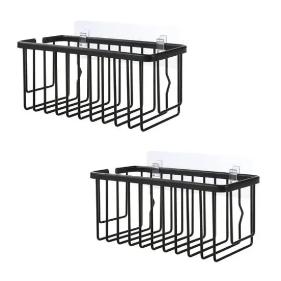 10" SunnyPoint Aluminum Rectangle Basket, 2ct. Black {2}